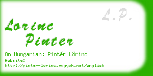 lorinc pinter business card
